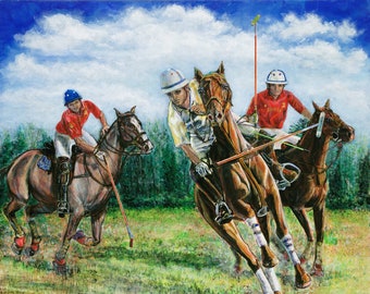Polo [Horses, Polo Players, Canvas, Giclée]