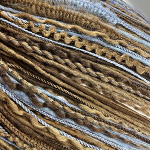 Unique blue and blond natural dreadlocks set Viking Skandinavial style