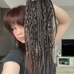 Skandinavial viking dreads set for brunette with natural looking braids