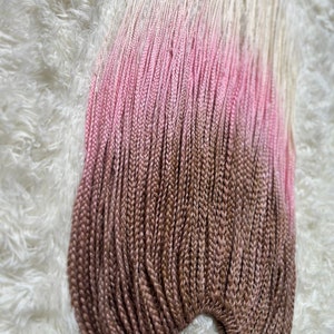 Ombre Blonde Pink White Crochet Braids: Synthetic Rave Festival Hair
