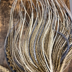 Boho dreadlock extensions ombre brown blonde beige natural colour mixed texture beach style