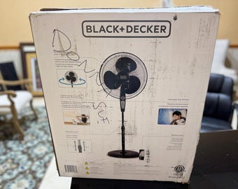 Black+Decker 18インチ スタンドファン | 3段階風量調節、首振り機能、高さ調節、リモコン付き