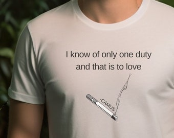 Albert Camus, amor, camiseta de filosofía, filosofía, camiseta de filosofía, camiseta de filosofía divertida, camiseta intelectual, camiseta para filósofos