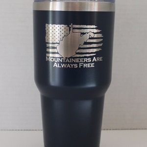 West Virginia 30oz Stainless Steel Tumbler - Mountaineers Are Always Free - Navy