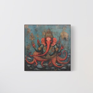 Octopus Elephant Wall Art, Octelephant, Wall Art, Canvas, Ancient India Octopus