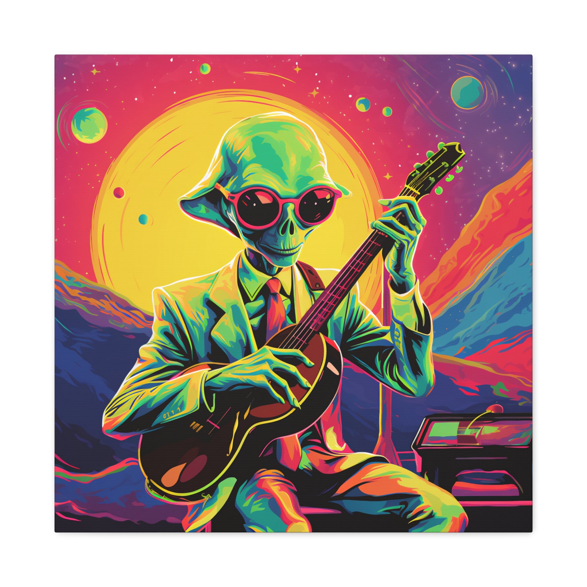 Alien Artwork, Alien Canvas Print, Alien Music Art, Extraterrestrial ...