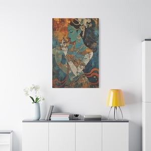 Indian Pop Art, South Asian Wall Art, Vedic art, Desi Canvas, Indian Women Art, Canvas Wall Art image 9