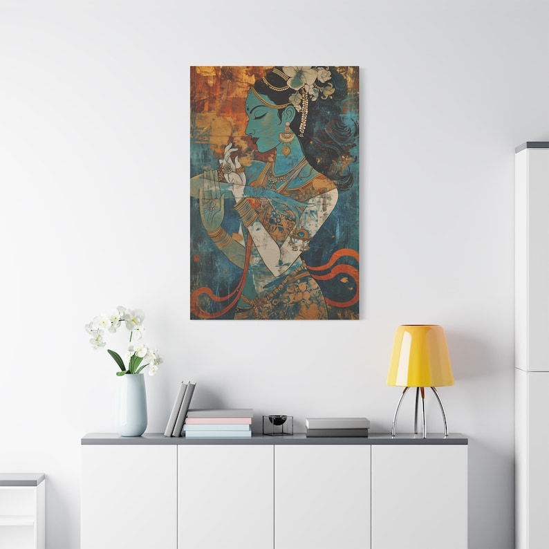 Indian Pop Art, South Asian Wall Art, Vedic art, Desi Canvas, Indian Women Art, Canvas Wall Art image 9