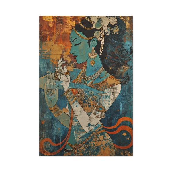 Indian Pop Art, South Asian Wall Art, Vedic art, Desi Canvas, Indian Women Art, Canvas Wall Art
