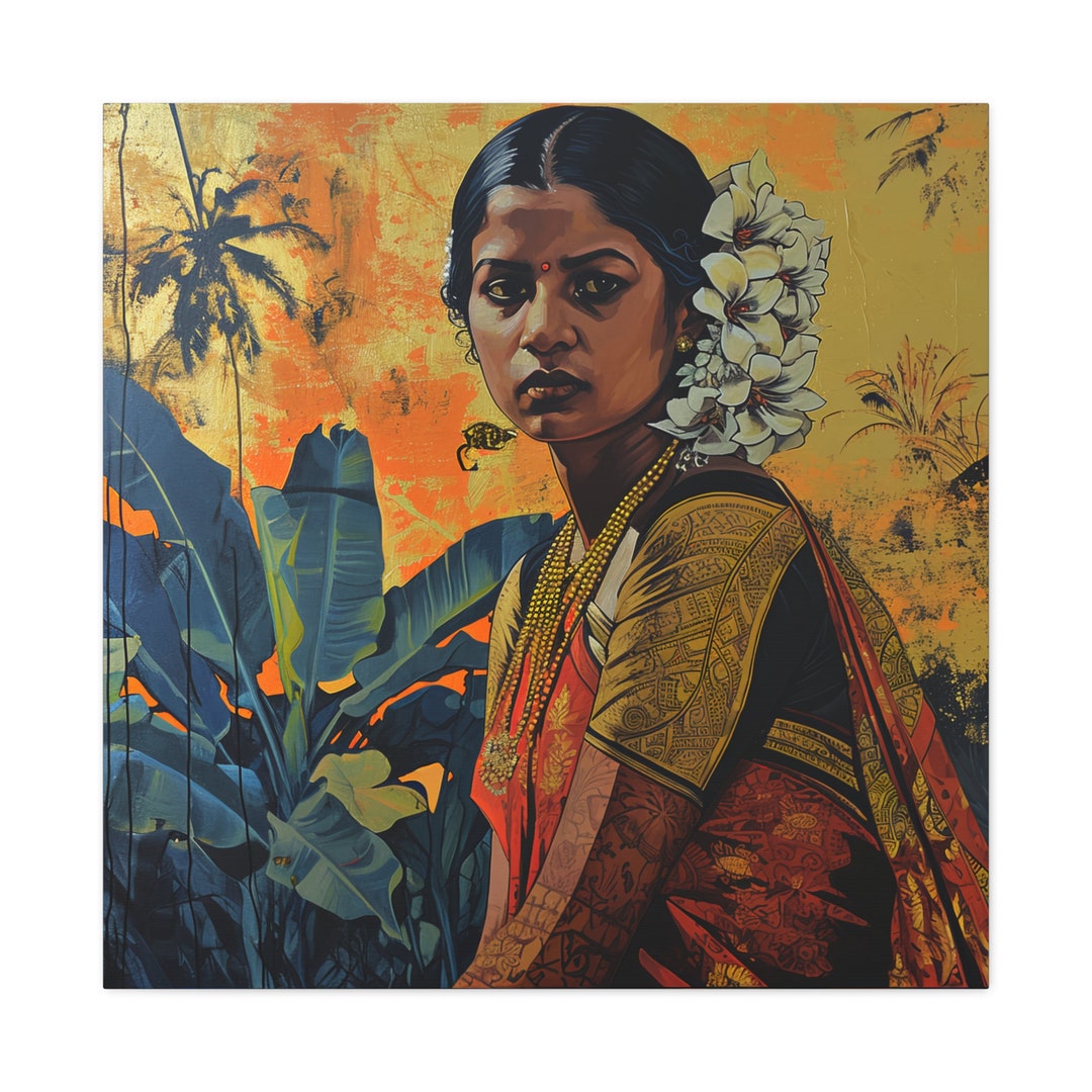 Kerala Artwork, Ancient India, Malayalee Woman, India Canvas Art, Wall