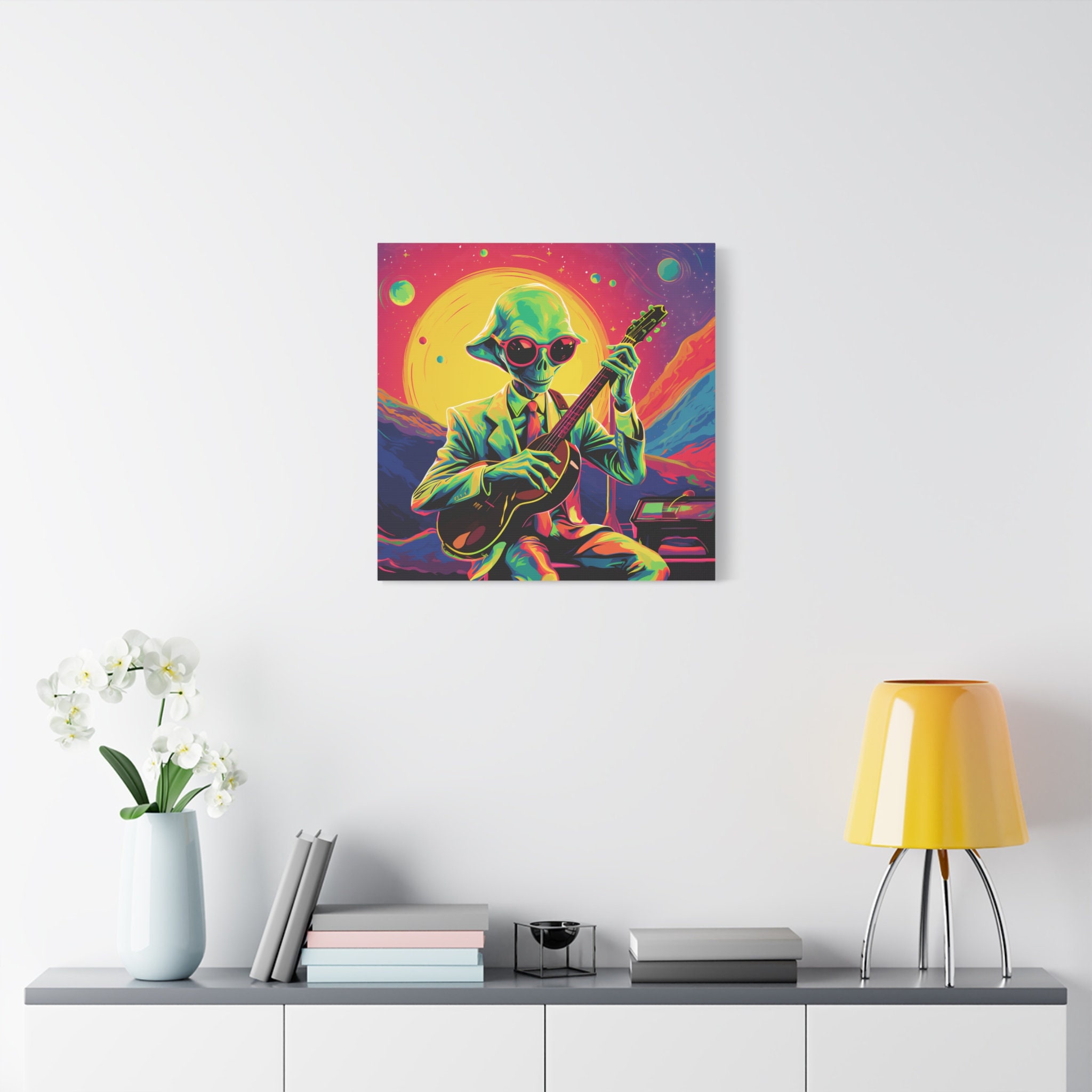 Alien Artwork, Alien Canvas Print, Alien Music Art, Extraterrestrial ...
