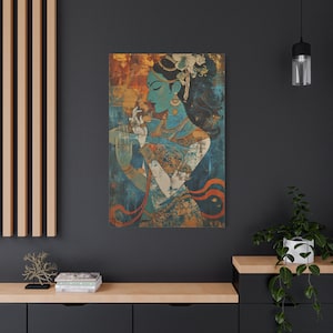 Indian Pop Art, South Asian Wall Art, Vedic art, Desi Canvas, Indian Women Art, Canvas Wall Art image 10