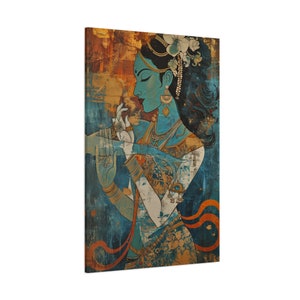 Indian Pop Art, South Asian Wall Art, Vedic art, Desi Canvas, Indian Women Art, Canvas Wall Art image 8