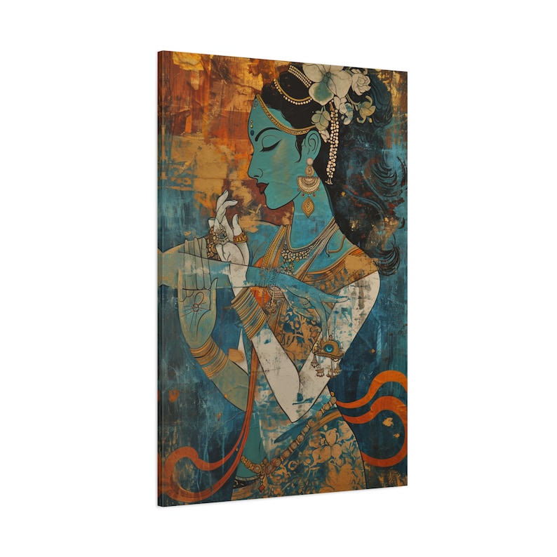 Indian Pop Art, South Asian Wall Art, Vedic art, Desi Canvas, Indian Women Art, Canvas Wall Art image 8