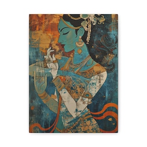 Indian Pop Art, South Asian Wall Art, Vedic art, Desi Canvas, Indian Women Art, Canvas Wall Art image 2