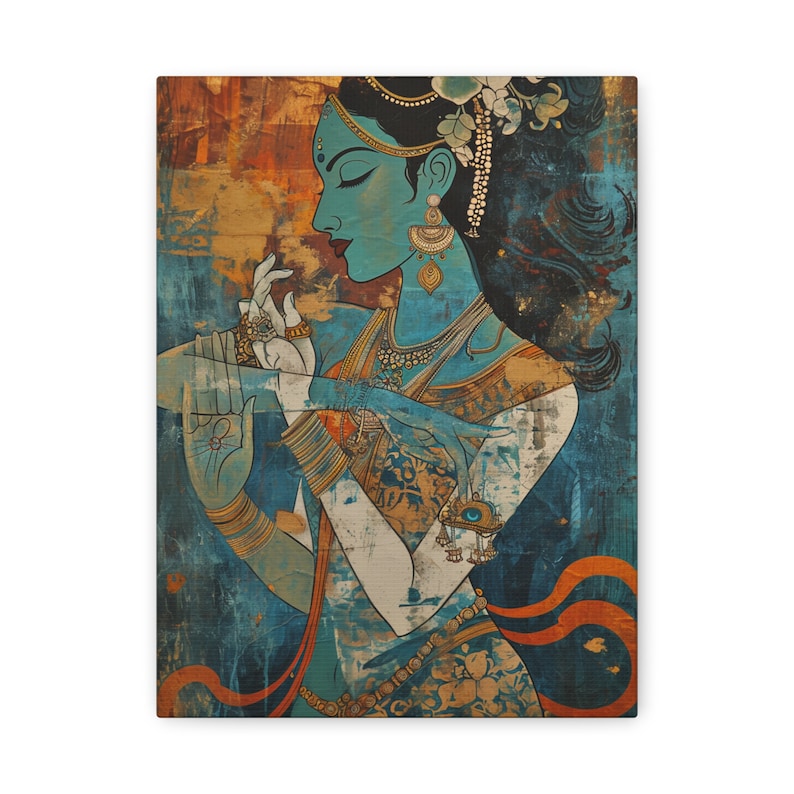 Indian Pop Art, South Asian Wall Art, Vedic art, Desi Canvas, Indian Women Art, Canvas Wall Art image 2