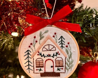 Hand Embroidered Christmas Ornament