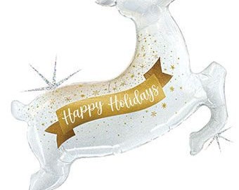 48" Glistening Happy Holidays Reindeer  (PKG)