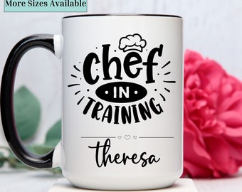 Chef mug,chef in training,custom chef name mug, personalized  cup,future chef gifts,gift for chef,chef coffee cup,gift for her,gift for him
