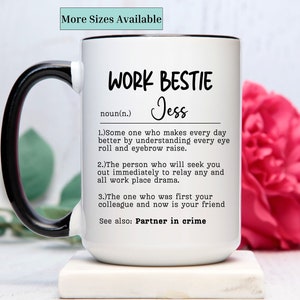 Personalized work bestie mug,custom work bestie cup,gift for colleague,coworker gift,Gift for friend at work,work bestie gift,christmas gift