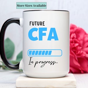 CFA mug, CFA exam, finance student gift, CFA candidate gift, gift for coworker, gift for friend, graduation gift, ceramic coffee mug