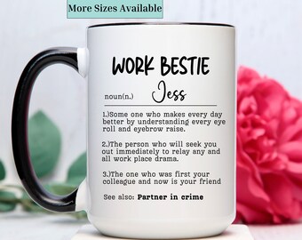 Personalized work bestie mug,custom work bestie cup,gift for colleague,coworker gift,Gift for friend at work,work bestie gift,christmas gift