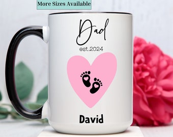 Custom new dad mug,personalized new dad cup,new dad gift,dad boy gift,fathers day gift,dad est,pregnancy reveal baby girl,baby shower gift