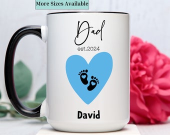 Custom new dad mug,personalized new dad cup,new dad gift,dad boy gift,fathers day gift,dad est,pregnancy reveal baby boy,baby shower gift