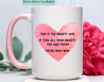 Funny anxiety mug,anxious eramic mug,mental health mug,funny mental health coffee cup,Comforting gift, Uplifting gift, Encouraging gift