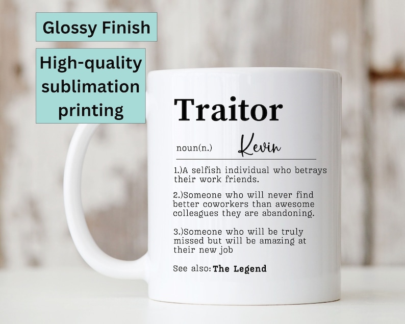 Funny farewell coworker gift,coworker leaving job gift,Goodbye gift for leaving colleague,funny traitor gift mug,farewell coffee cup gift image 3