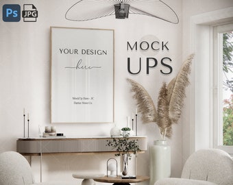 Frame Mockup, Mockup Frame, Boho Mockup, Canvas frame, Wood Frame Mockup, Wall Art Mockup, Poster Mockup, Styled Mockup, Photo Frame Mockup