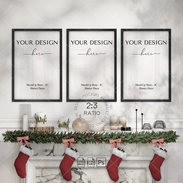 3 frame mock-up, frame on wall mockup 2x3, thin wood frame, 16x24 frame, 16x24 picture frame, frame mockup bundle, 16x24 frame mat, psd file