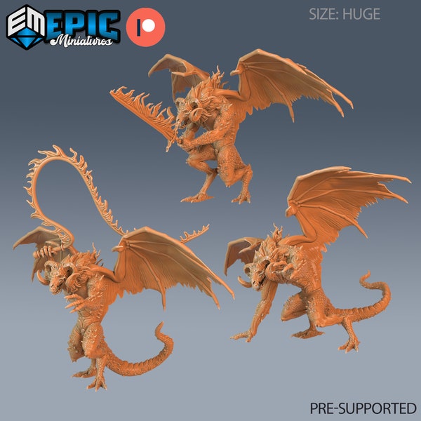 Fire Devil - Balrog - Balor - Epic Miniatures - Dungeons and Dragons 5e