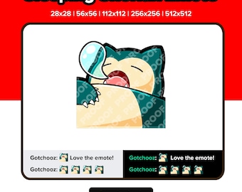 Emote de Twitch de Snorlax durmiendo para streaming / Emotes de YouTube, Emotes de Discord, Emotes de patada, Stickers de TikTok / Emotes de Pokémon / Emojis P2U
