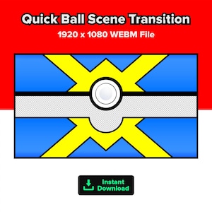 Quick Ball Stinger Transition | Animated Twitch Scene Transition | Pokeball Stinger | Pokeball Scene Transition