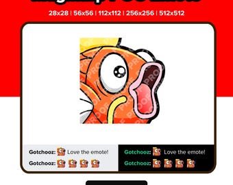 Emote de Twitch Magikarp POG para streaming / Emotes de YouTube, Emotes de Discord, Emotes de patada, Stickers de TikTok / Emotes de Pokémon / Emojis prediseñados P2U