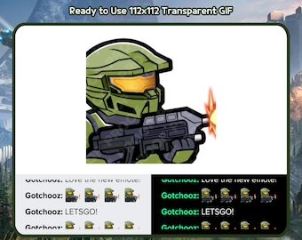 Gesto de disparo espartano animado / Gesto de soldado de ciencia ficción inspirado en el Jefe Maestro para Twitch, Discord y Kick