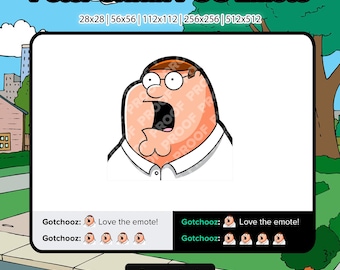 Emote de Peter Griffin POG para Twitch para streaming / Emotes de YouTube, Emotes de Discord, Emotes de patadas, Stickers de TikTok / Emotes de Padre de Familia / Emojis P2U