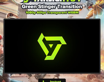 Transición de Green Farlight 84 Stinger / Animación de cambio de escena de transmisión / Superposición de OBS / Transmisión de Kick Rumble en Twitch y YouTube