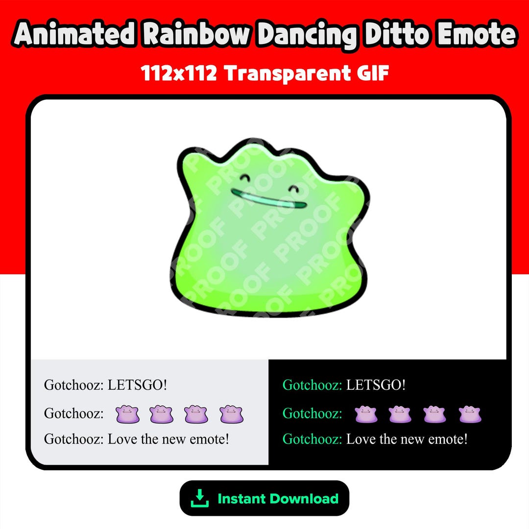 Animated Pokémon Rainbow Dancing Ditto | Ditto Dance | Twitch Emotes ...