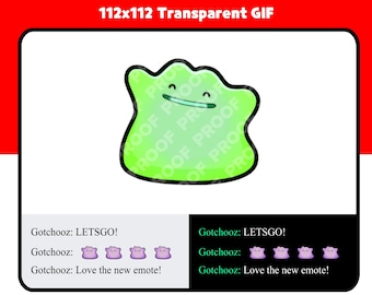 Pokémon arcoíris bailando Ditto animado / Ditto bailando / Emotes de Twitch / Emotes de Discord / YouTube / Pokémon / Ditto