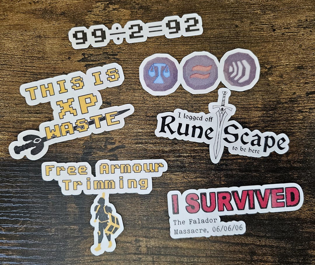 Runescape Sticker Pack, Runescape Video Game, Stickers - Etsy