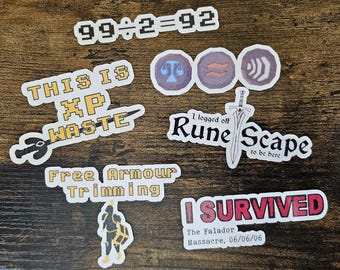 Runescape Sticker Pack, Runescape Video Game, Stickers