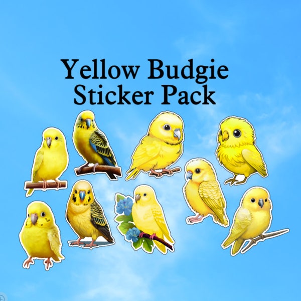 Yellow Budgie Sticker Pack
