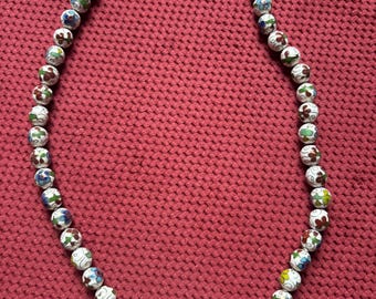Collar de cuentas Cloisonné asiático vintage