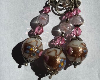 Wedding Cake Beaded Earrings with matching Pendant