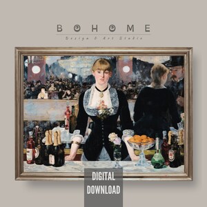 Manet Bar at the Folies-Bergère Print: Vintage Portrait Painting (Digital Download)
