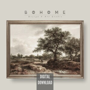 Antique Landscape Painting: Vintage Dutch Country Art (Digital Download)