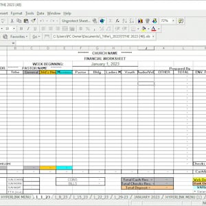 Tithe Spreadsheet. ** PREVIEW VERSION ** SIMPLE, Tithe Donations, Offerings, Bills, Year-End Record. Church Clerk / Accountant / Treasurer