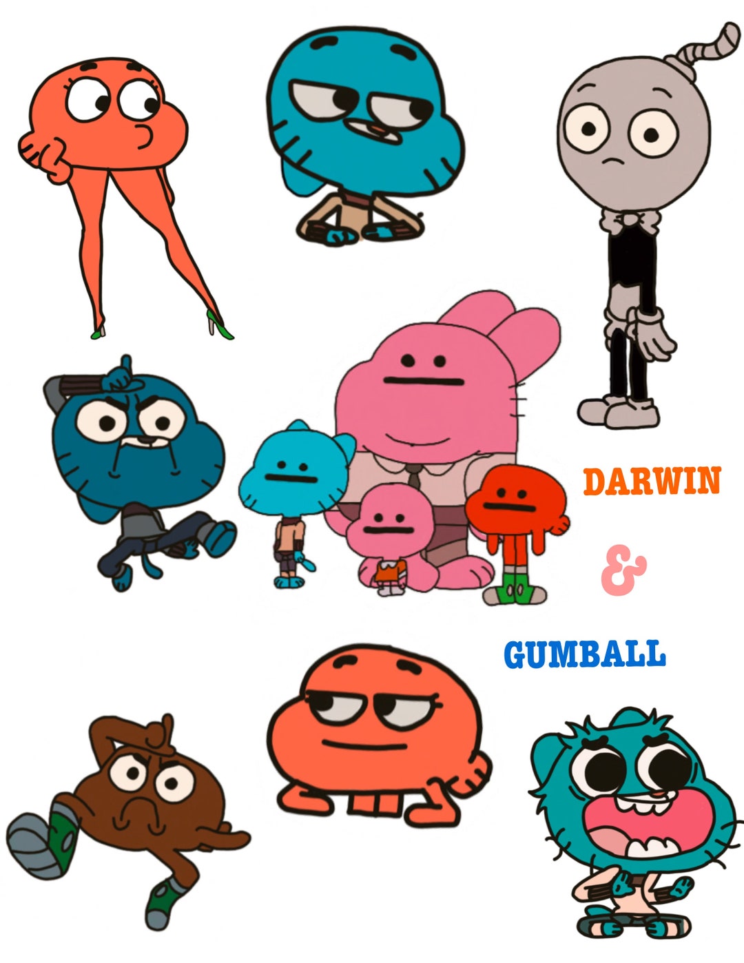 Amazing World of Gumball Template Stickers Etsy Amazing World of Gumball Template Stickers Etsy